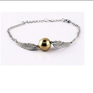 Ladies Silver 1pc Infinity Gold Ball Bracelet